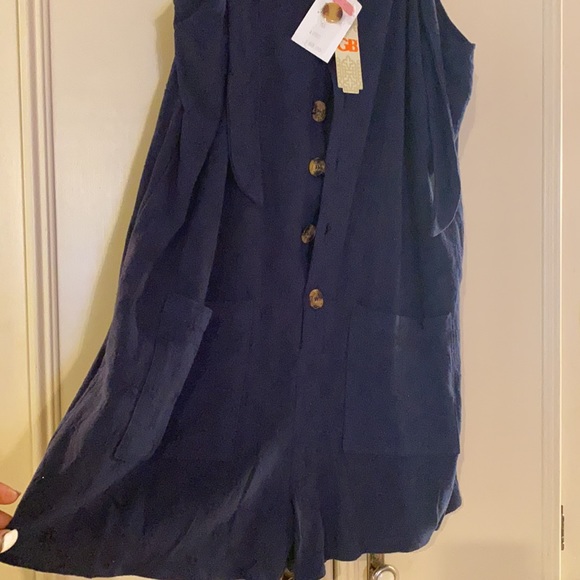 Gianna Bini Navy Blue Romper - Picture 2 of 3